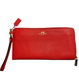 Coach Vibrant Red Leather Clutch/Wristlet